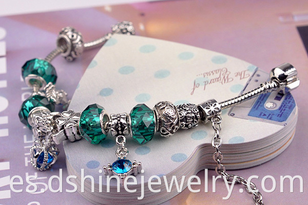 Crystal Pendant Charm Bracelet